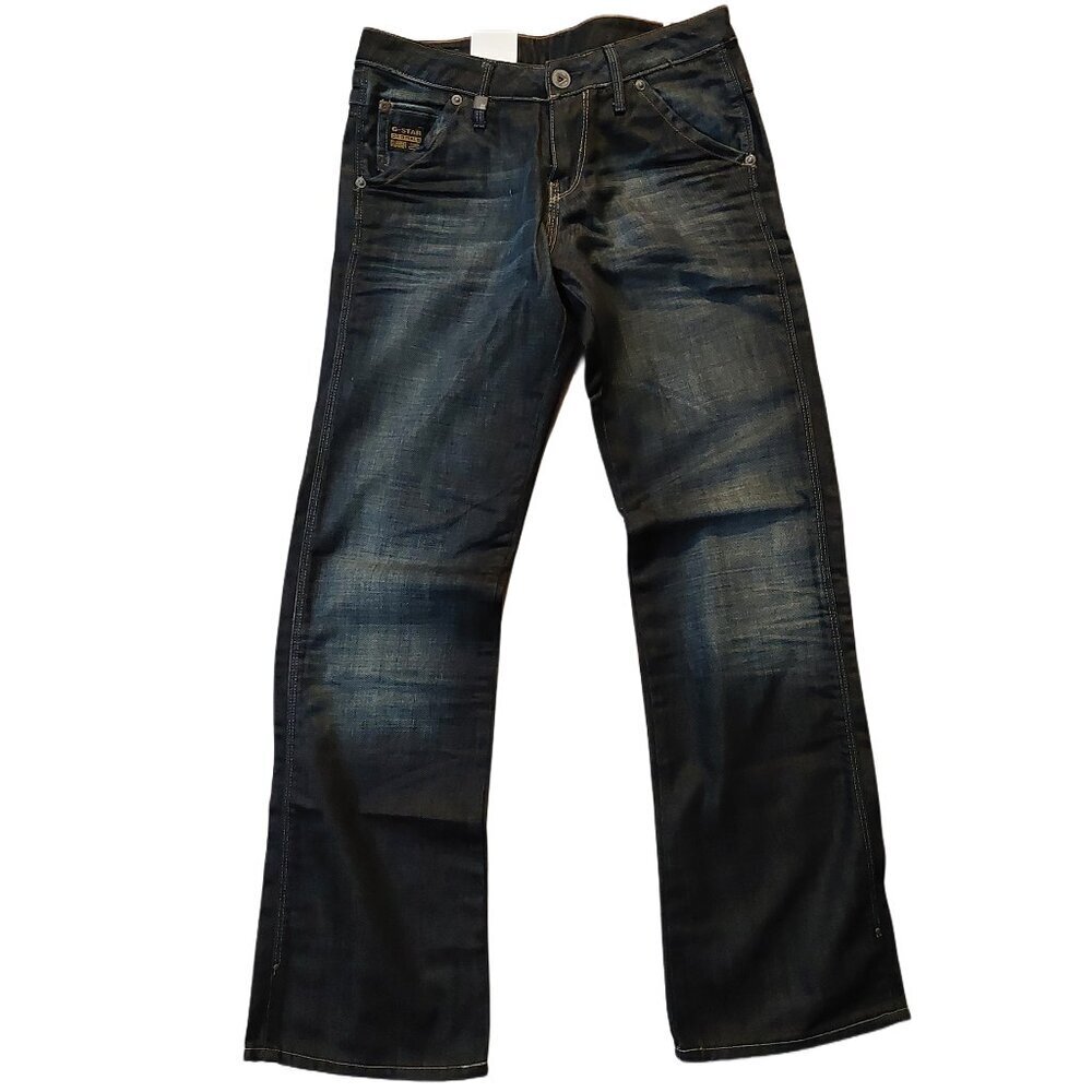G-Star Raw Midin Loose Wide Leg East Walker Denim Travis Wash Blue Jeans 26 NWT
